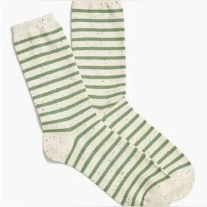 NWT J Crew Green and White Striped Socks